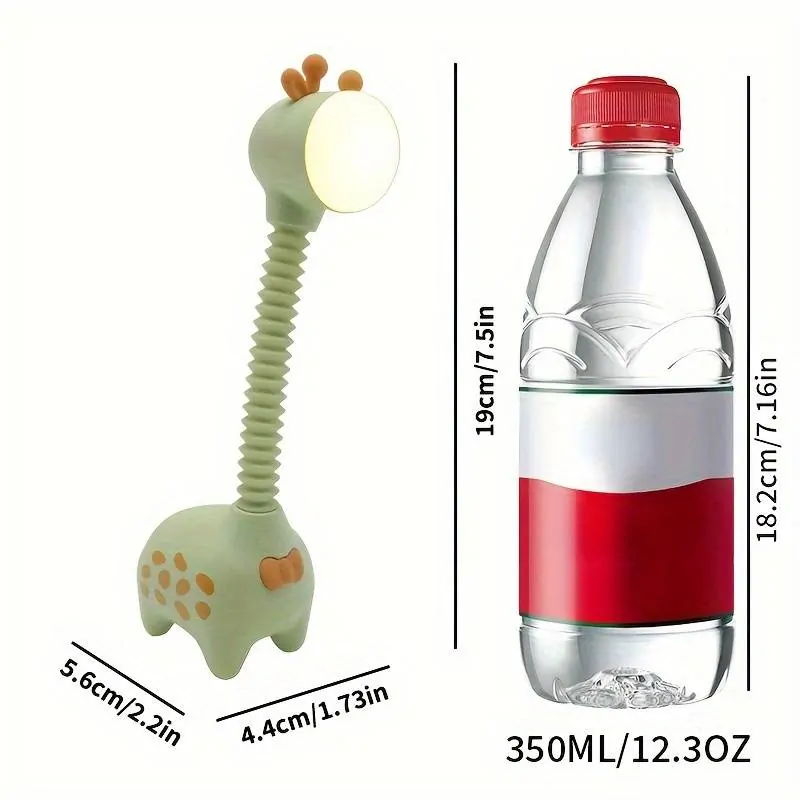 Nabíjecí Stolní Lampička ve Tvaru Žirafy - Přenosná, Vysouvací - růžová