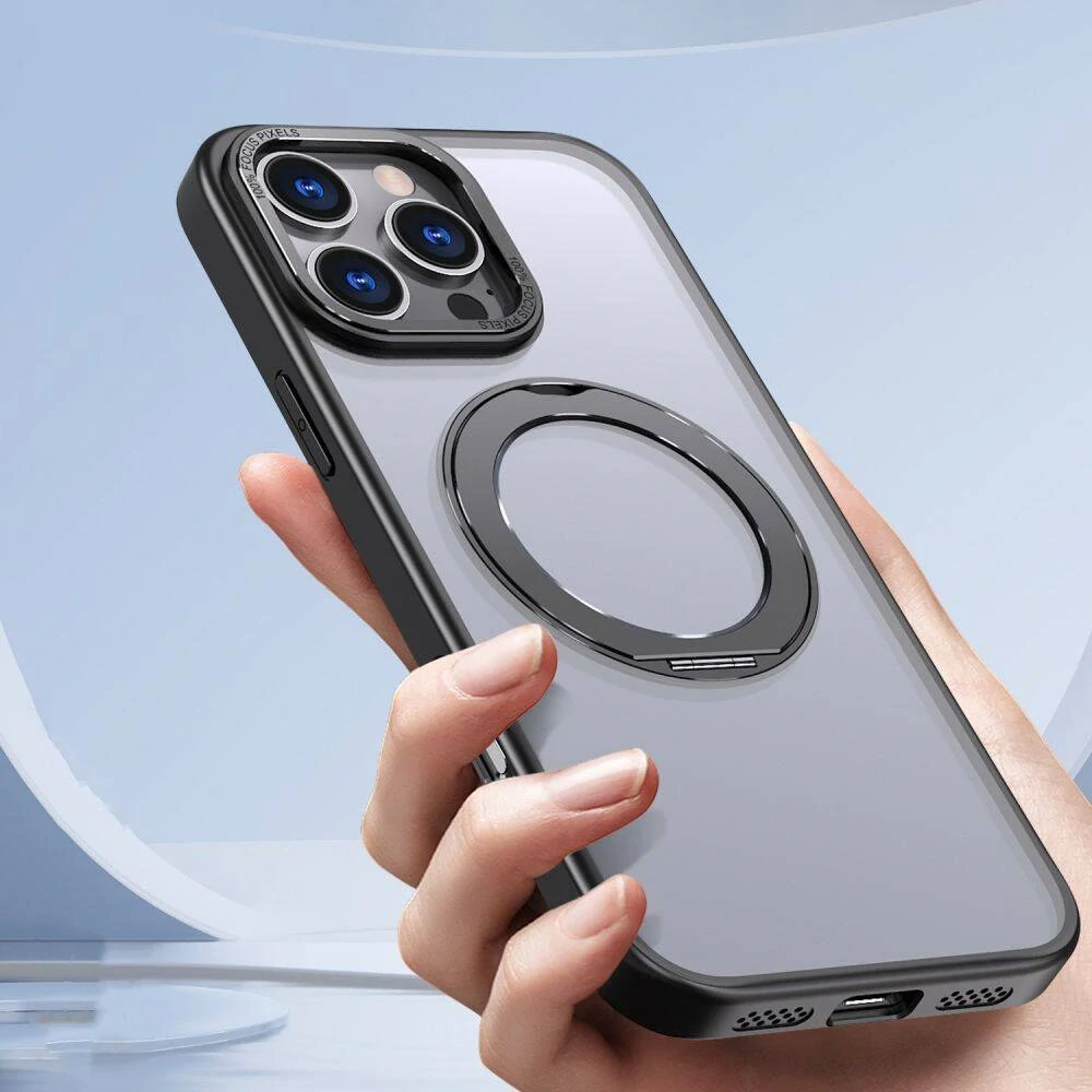 Kryt iPhone 16 Pro Max Tech-Protect MagRing MagSafe Matte černý