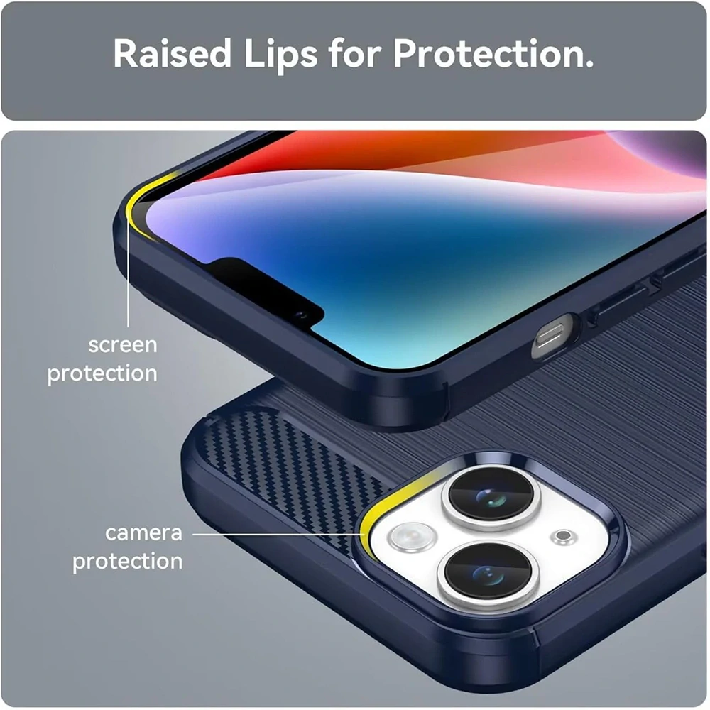 Kryt iPhone 15 Plus Armored Carbon modrý