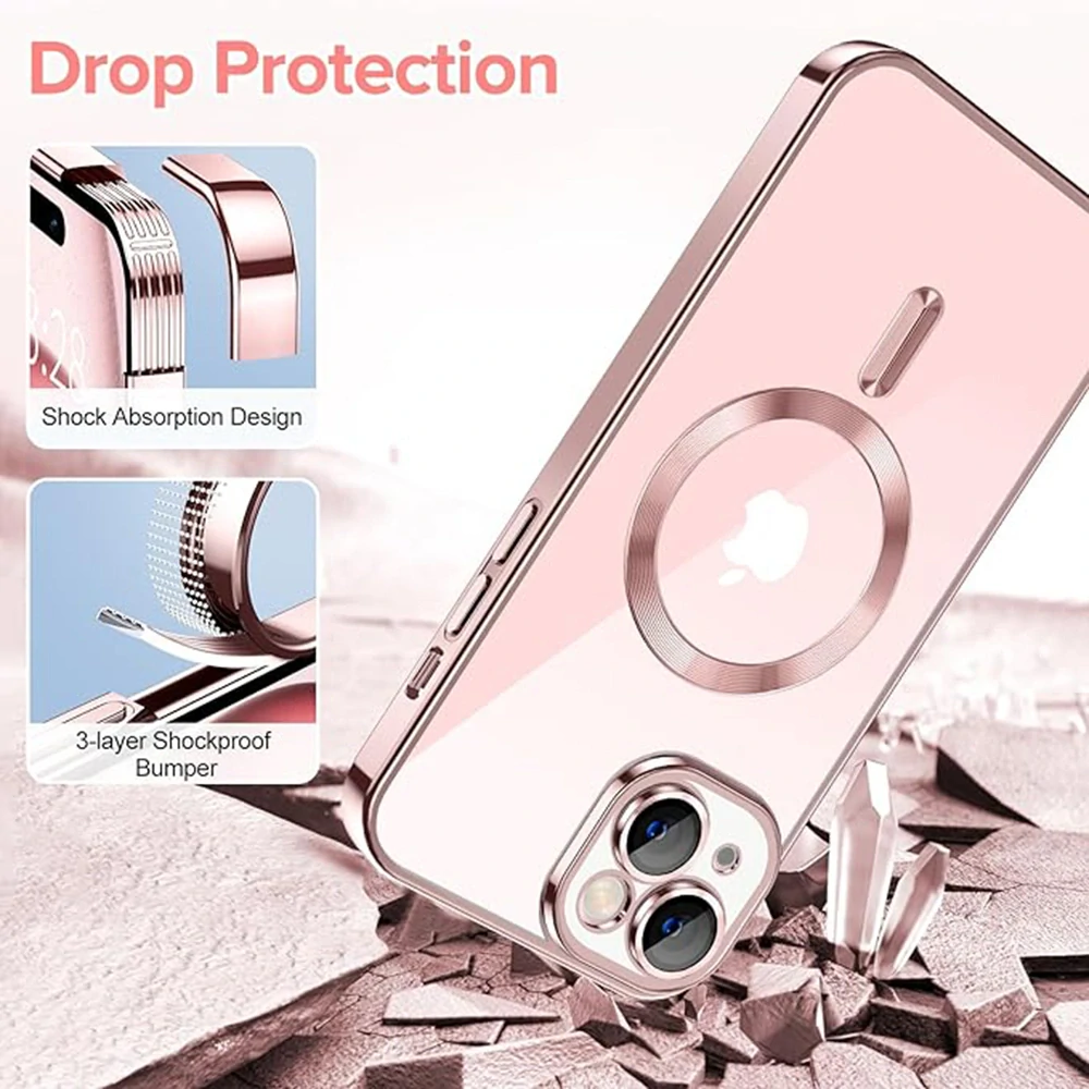 Kryt Samsung Galaxy A55 5G Techsuit Luxury Crystal MagSafe - růžový