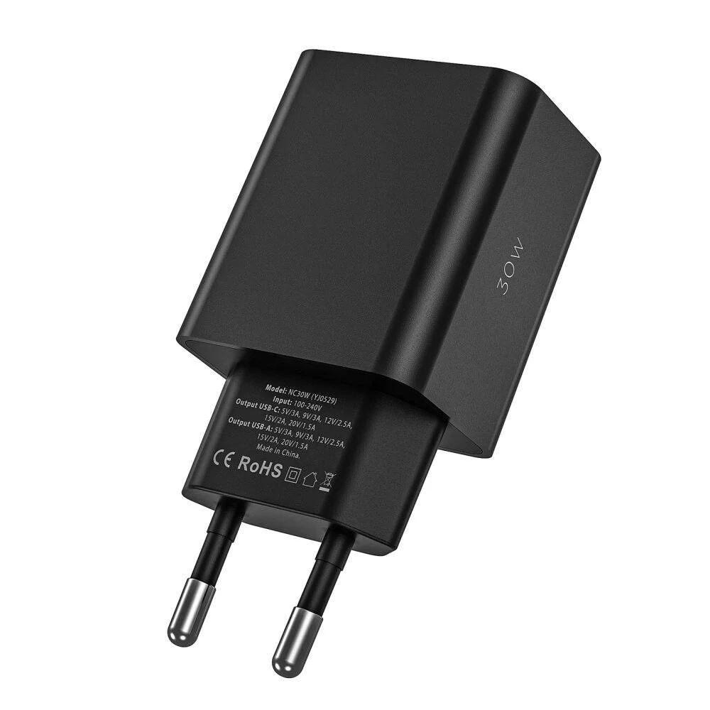 Nabíječka do sítě 30W PD USB-C + QC3.0 USB Tech-Protect NC30W černá