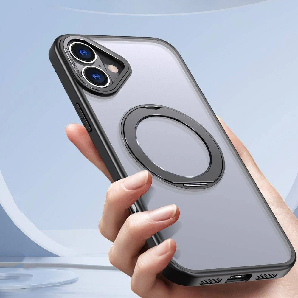 Kryt iPhone 16 Tech-Protect MagRing MagSafe Matte černý