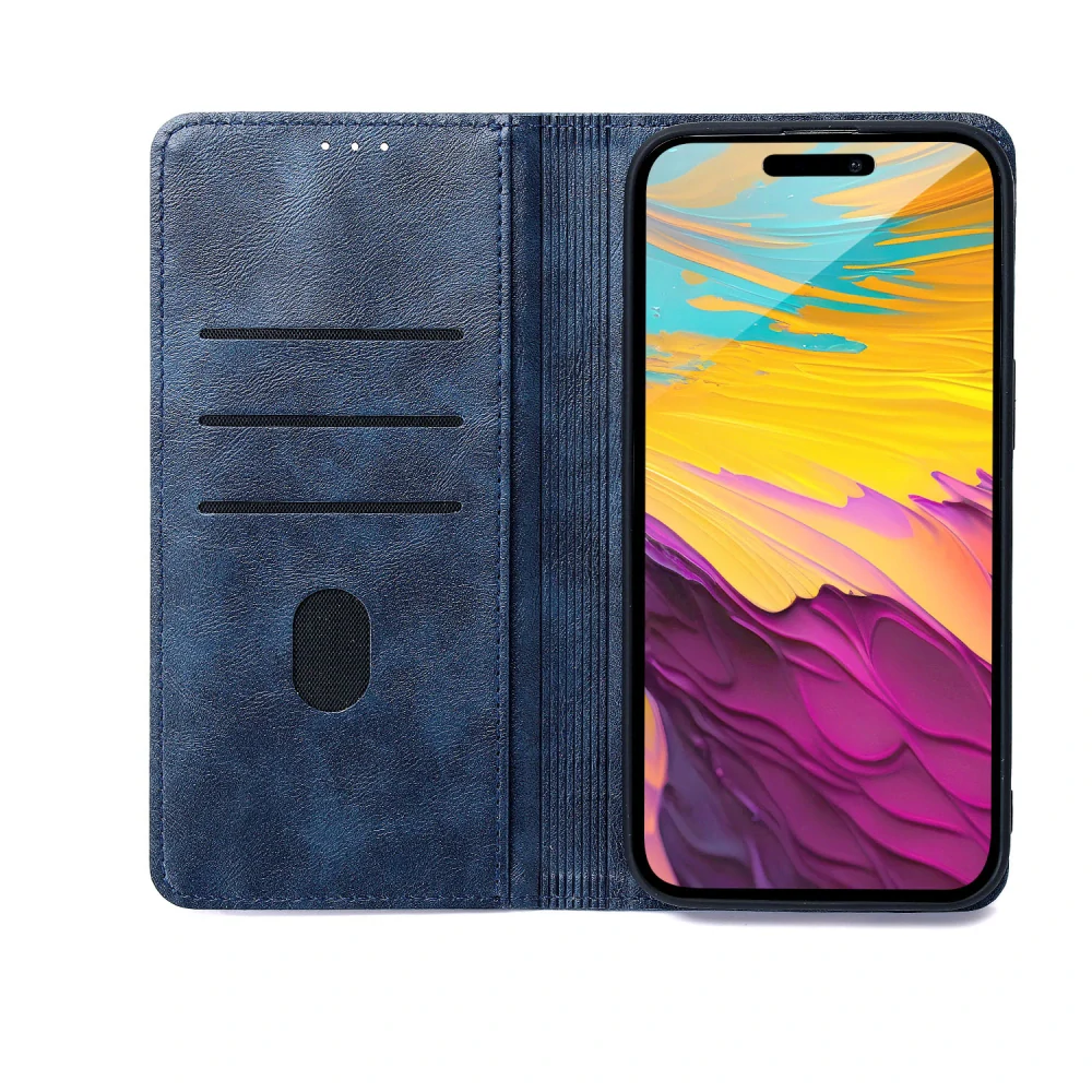 Pouzdro flip iPhone 17 Pro Max, smart seam, modré