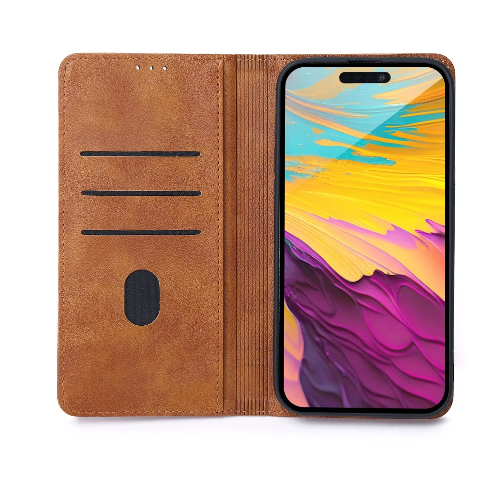 Pouzdro flip Samsung Galaxy A17 5G, smart seam, hnědé