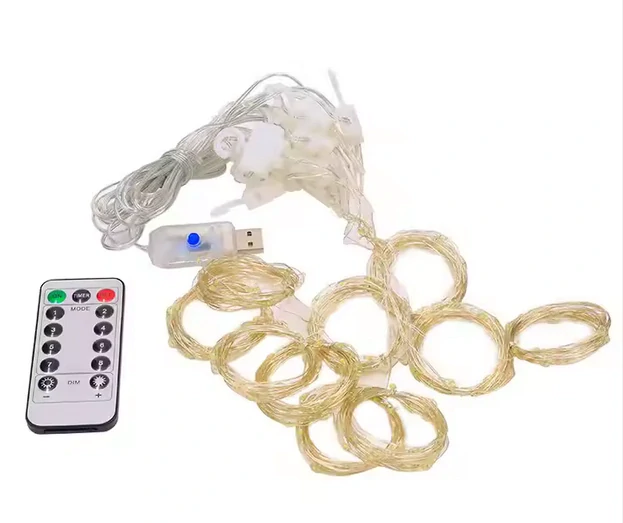 USB světelná clona 3m x 3m 300 LED studené barvy