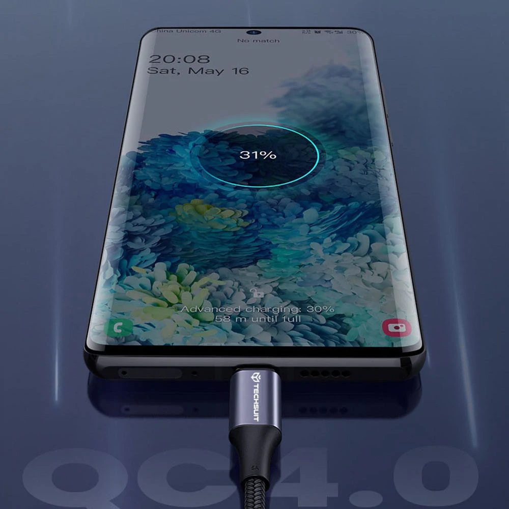 Datový kabel Techsuit (PCB018) USB-C na USB-C, 100W, 480Mbps, 6A, 1m - černý