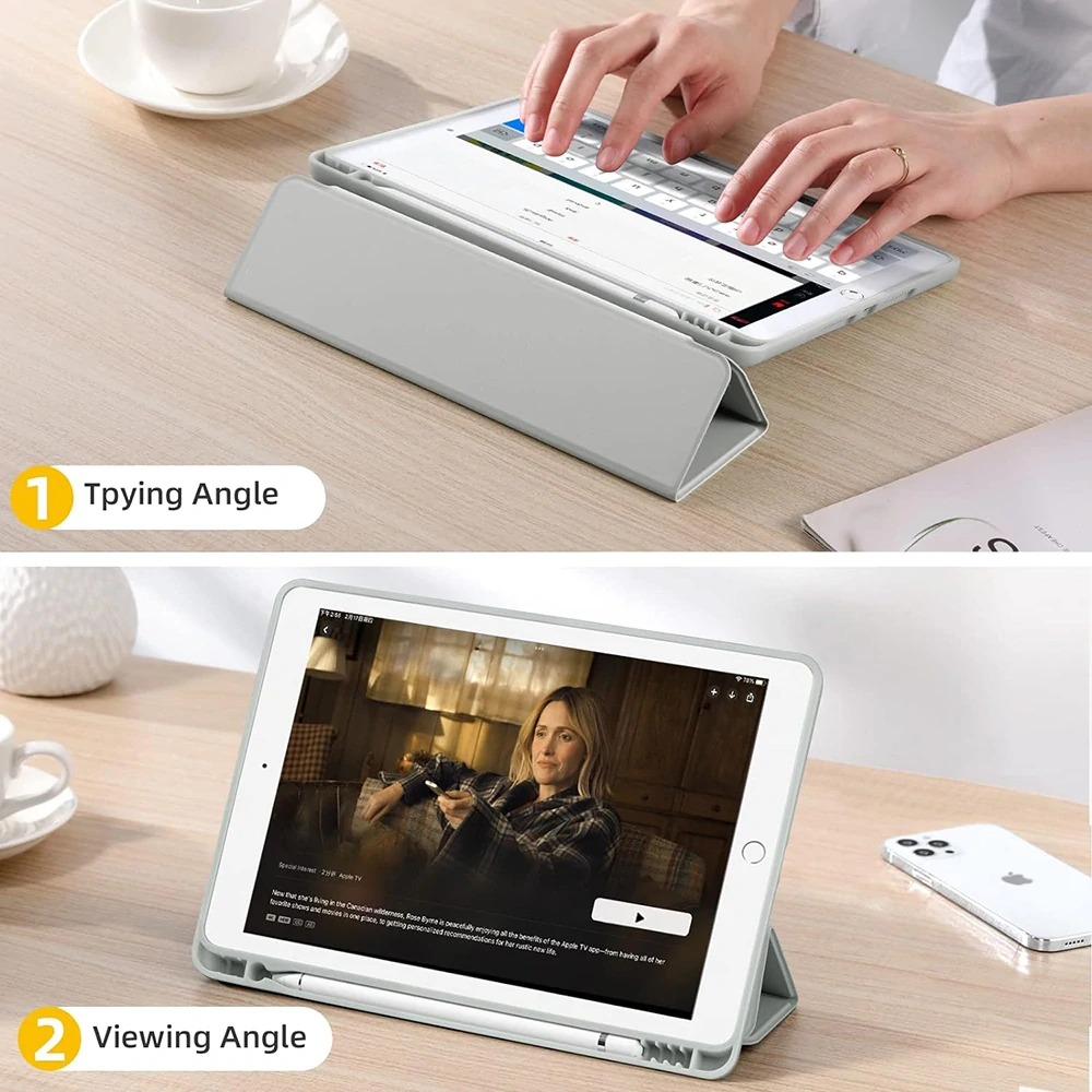 Pouzdro pro tablet iPad 10.2 (2019 / 2020 / 2021), Flex Trifold, gray