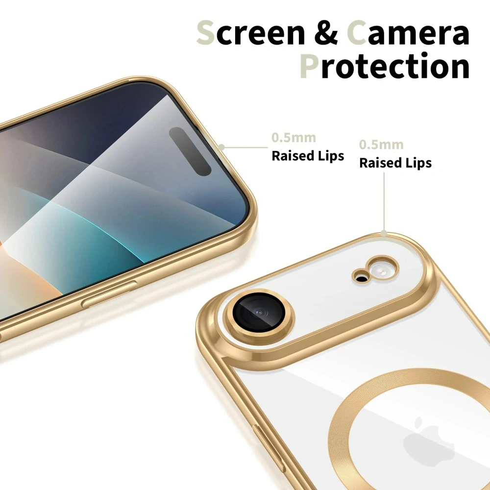Kryt iPhone 17 Air Techsuit Luxury Crystal MagSafe - červený