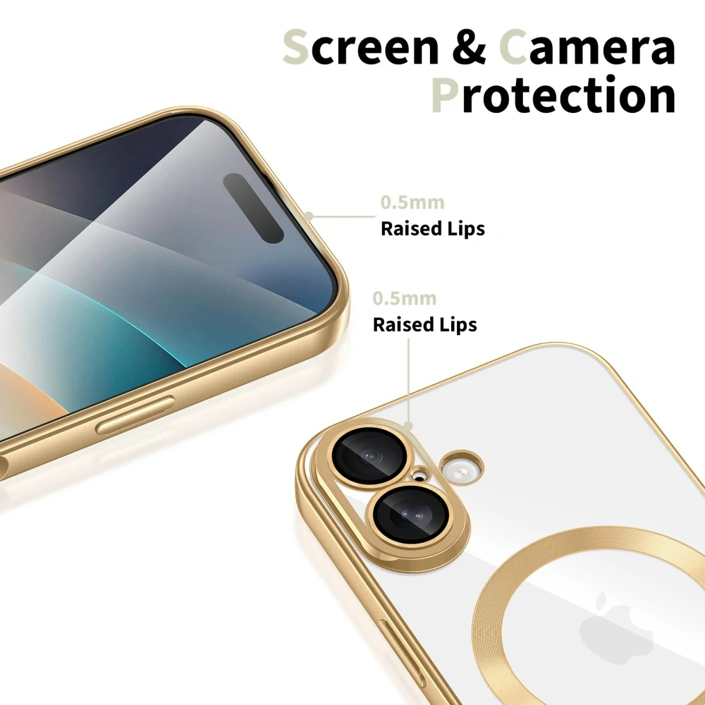 Kryt iPhone 17 Techsuit Luxury Crystal MagSafe - zlatý