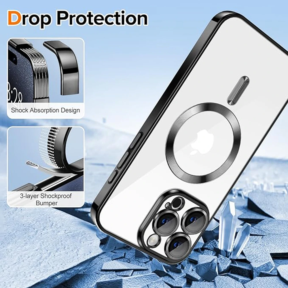 Kryt iPhone 16 Pro Max Techsuit Luxury Crystal MagSafe - růžový
