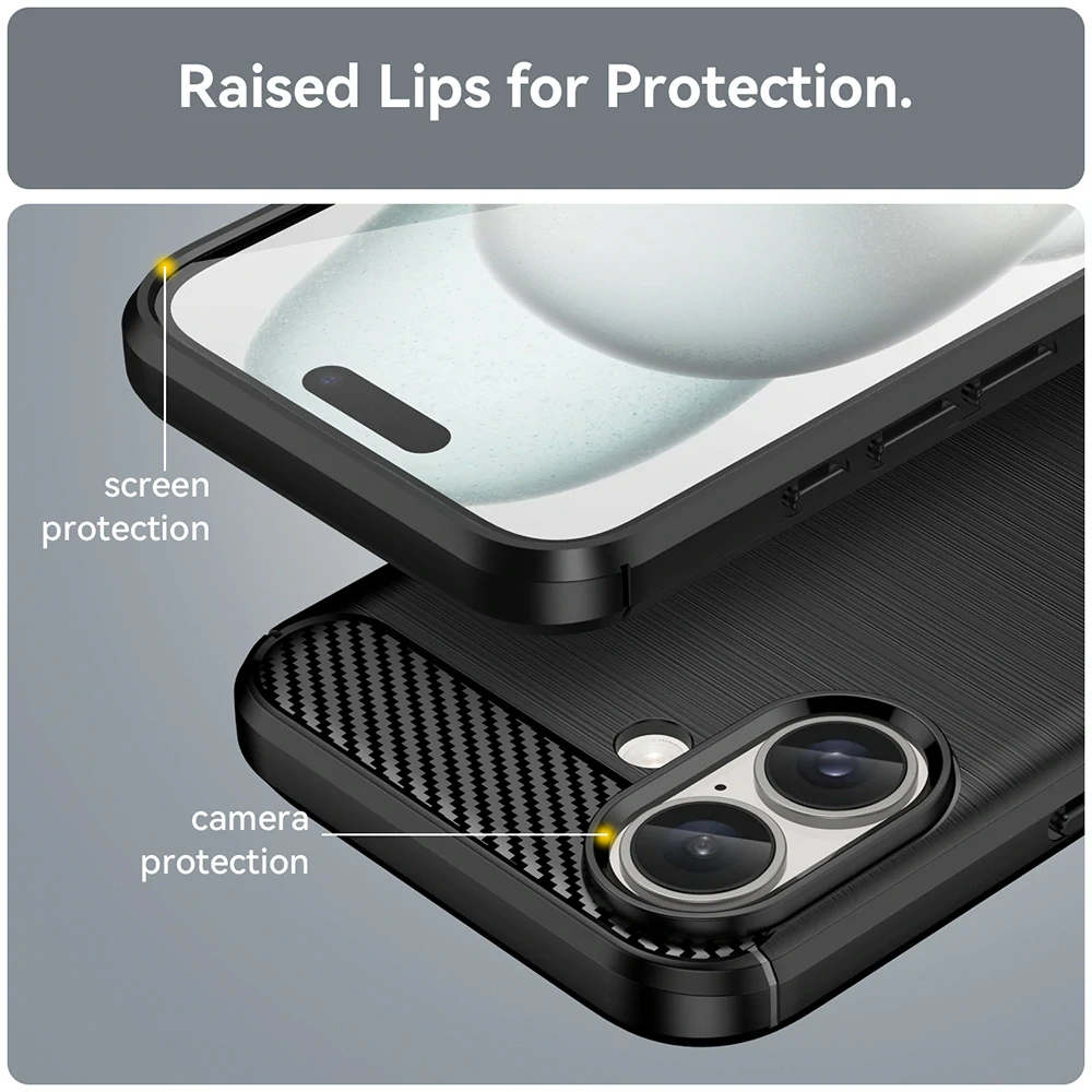 Kryt iPhone 16 Plus, Armored Carbon černý