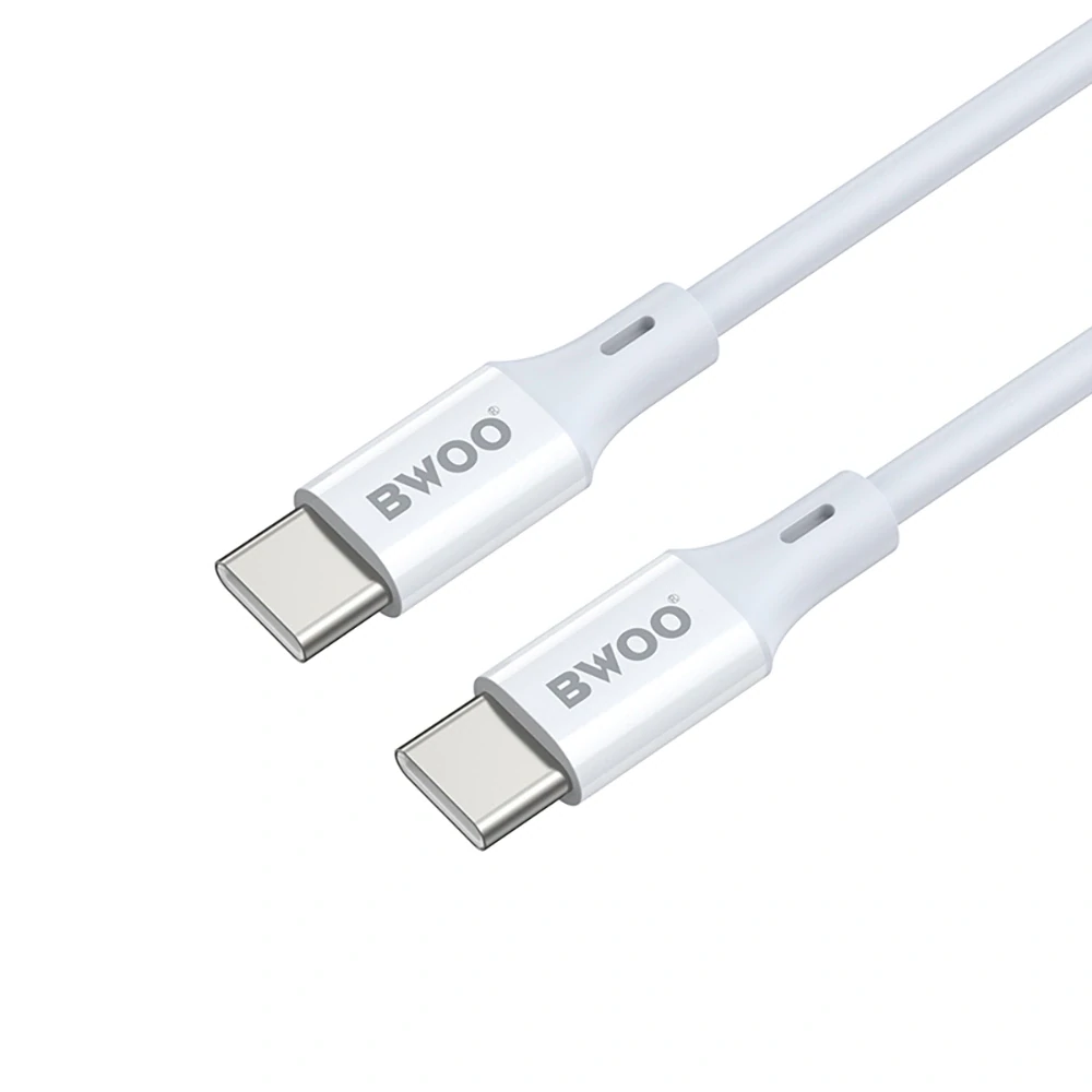 Datový kabel BWOO USB-C - USB-C 1m 60W ABS + TPE X282 C-C, bílý