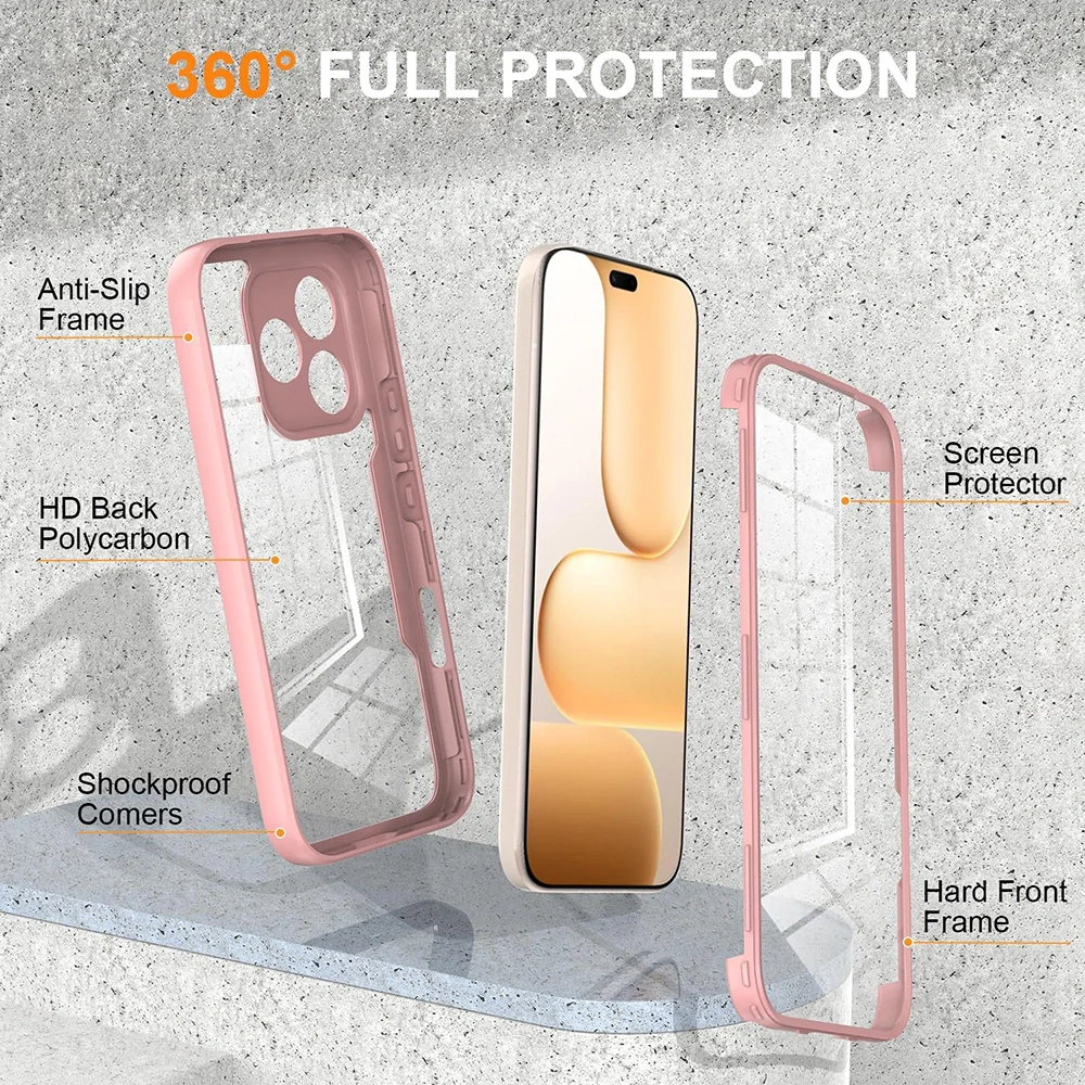 Pouzdro Honor 600 Lite, ColorVerse 360 - růžové