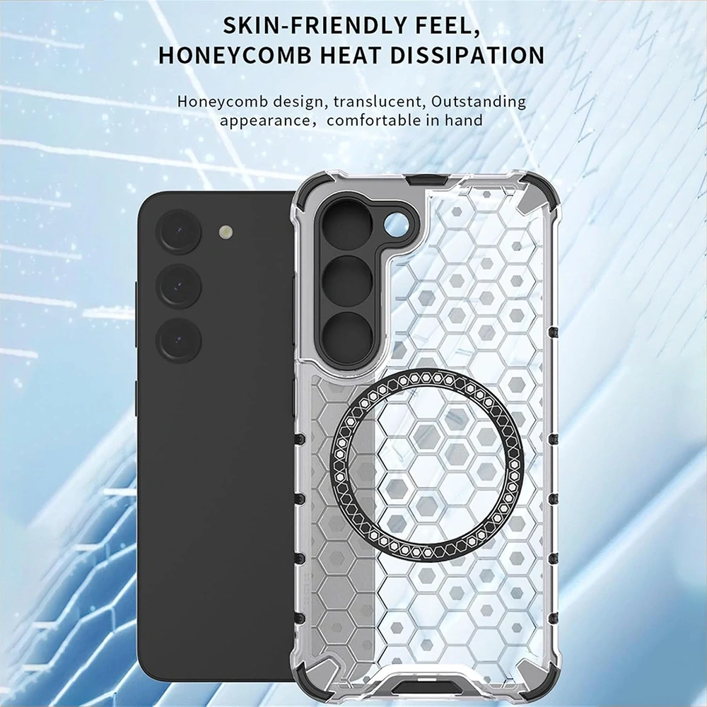Kryt Honor Magic 6 Lite, HoneyComb Shield MagSafe - černý