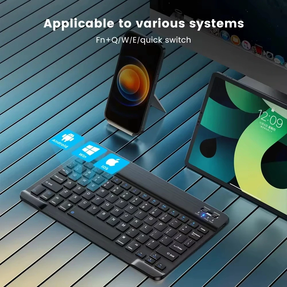 Bezdrátová klávesnice AirKeys (WK1) – pro Android, Windows, iOS, Bluetooth – černá