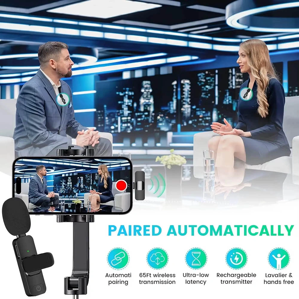 Bezdrátové mikrofony Techsuit LW2 USB-C, černé