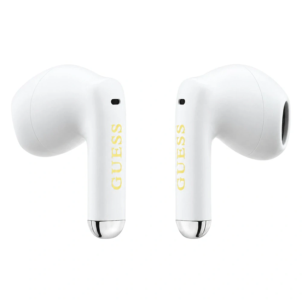 Bezdrátová sluchátka Guess Glossy Gold Line Classic half-in-ear s Bluetooth - bílá
