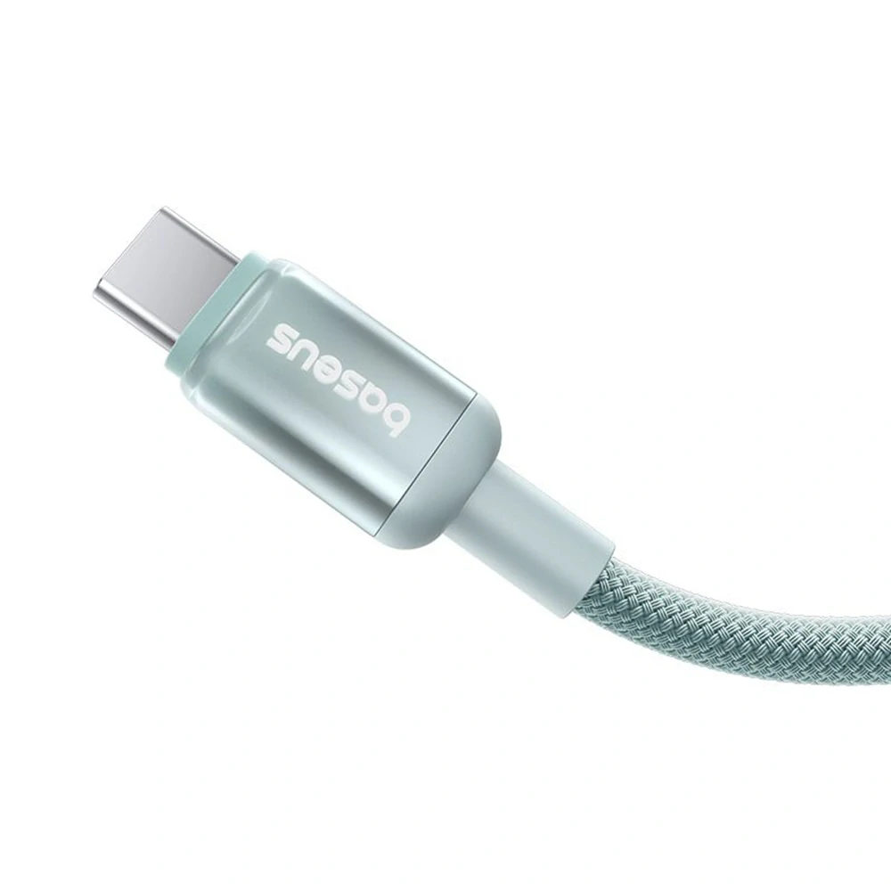 Datový kabel Baseus Discolor (E0420700) - USB-C na USB-C, 100W, 480Mbps, 1m - modrá/zelená