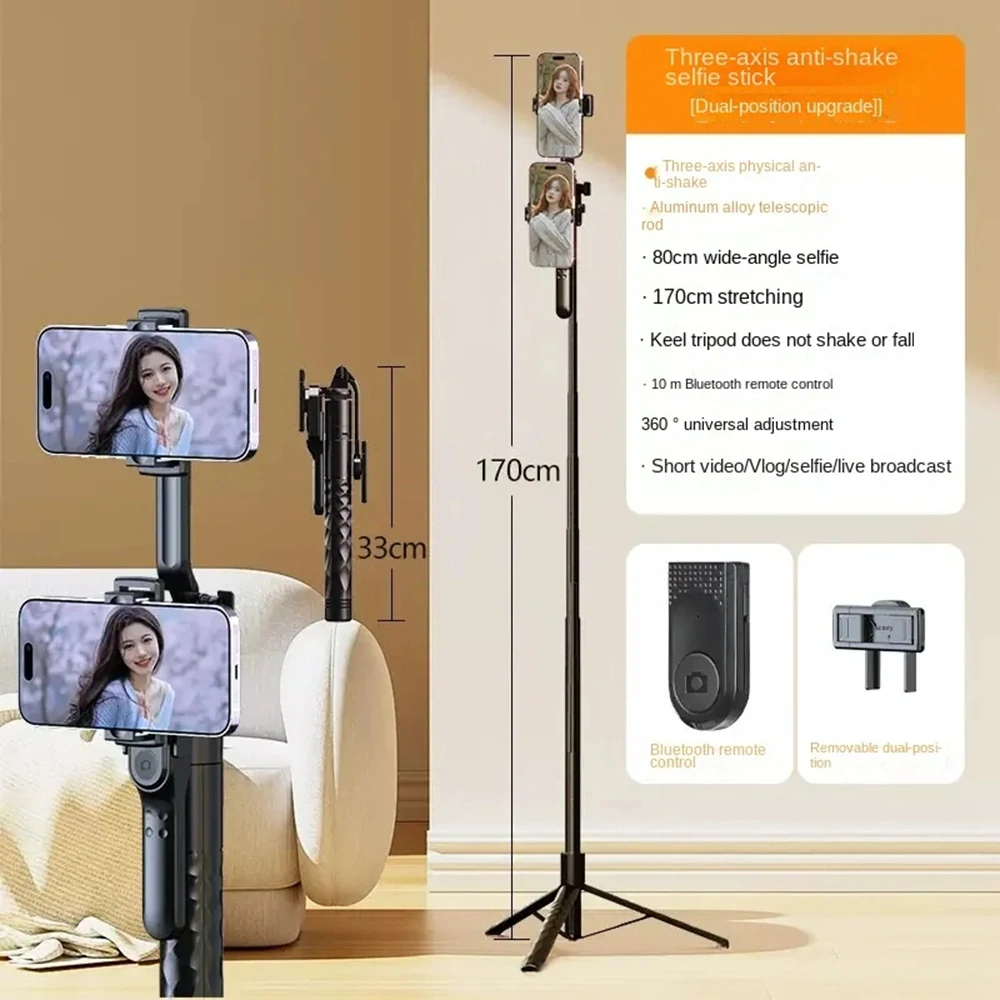 Selfie tyč Tripod Techsuit (K28) Bluetooth, 175 cm – černý