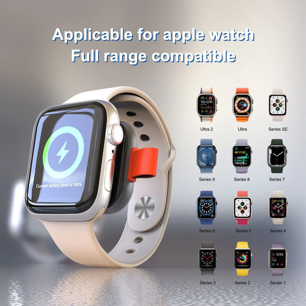 Magnetická bezdrátová nabíječka Lito (LC03) – pro Apple Watch, s kroužkem na klíče, 5W, 1A – bílá