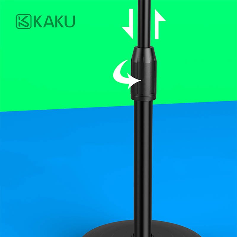 Kruhové světlo pro nahrávání videa / Vlog / Držák živého přenosu pro 3 smartphony + LED kruhové světlo KAKU Live Desktop (KSC-469) černý 