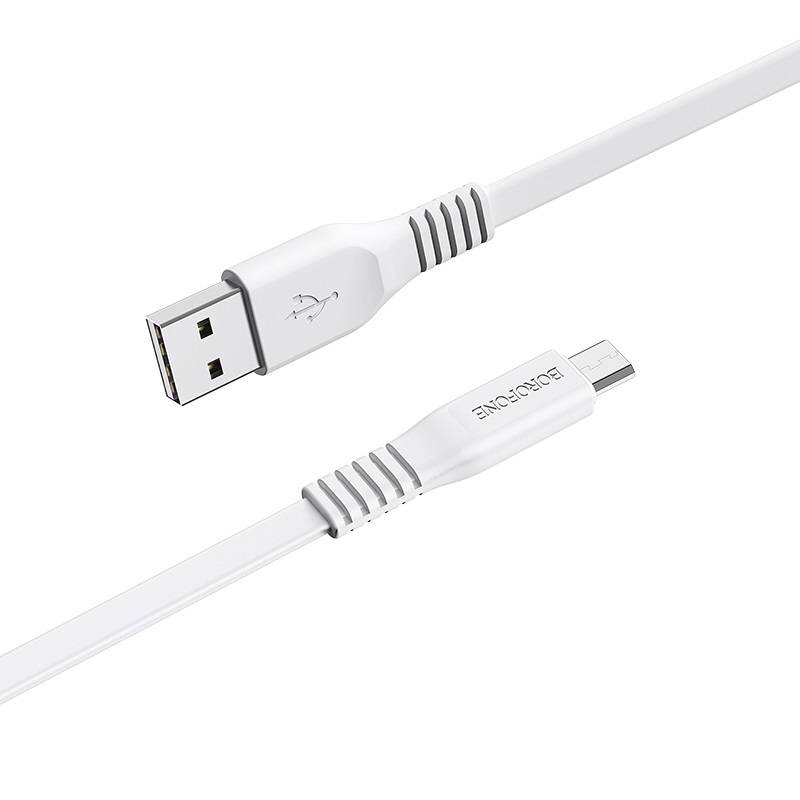 Datový kabel micro USB 1m, 2,4A Borofone Wieldy BX23 bílý