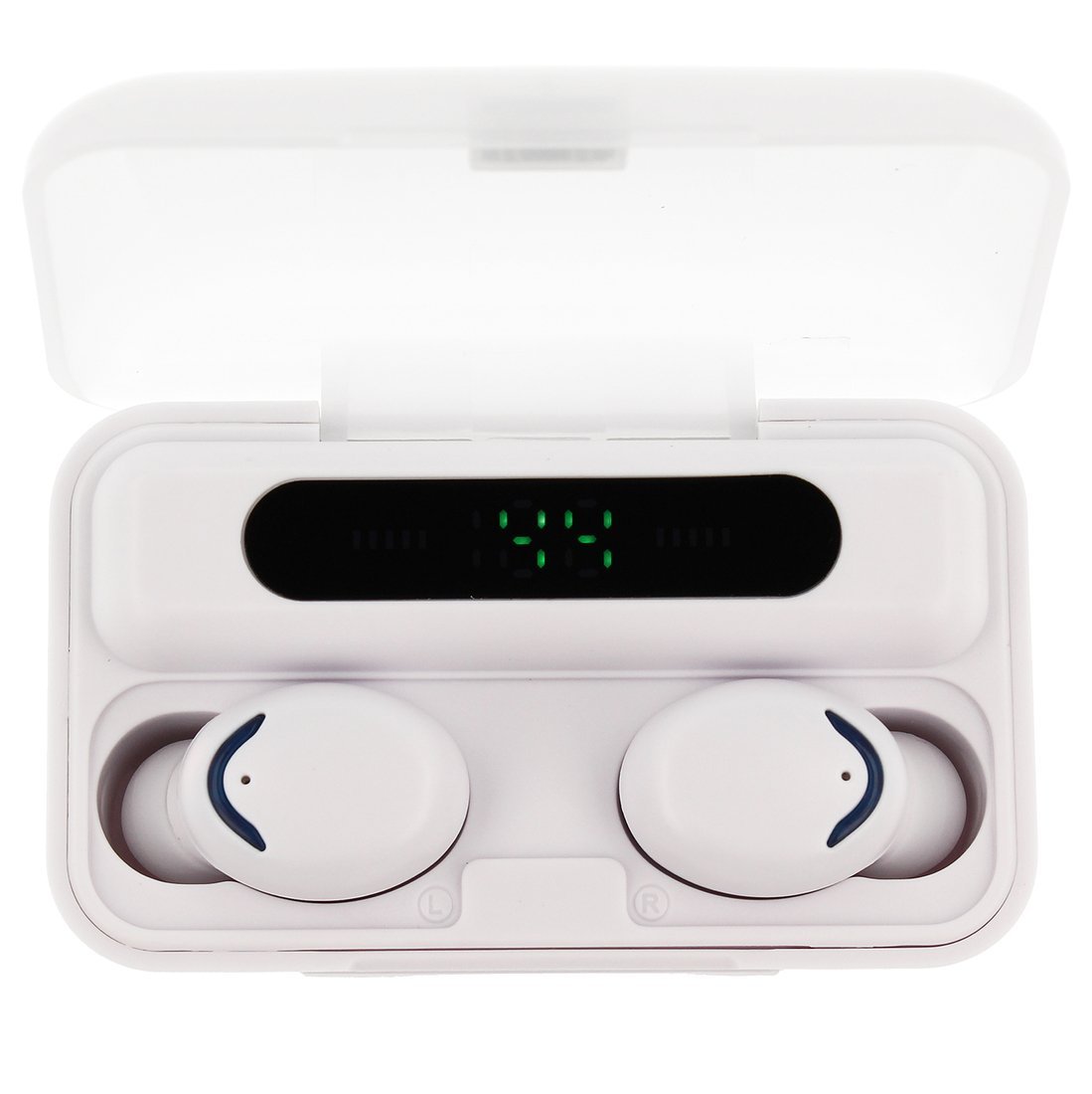 Bezdrátová sluchátka Bluetooth 5.0 HF TWS F9-5c s displejem bílá