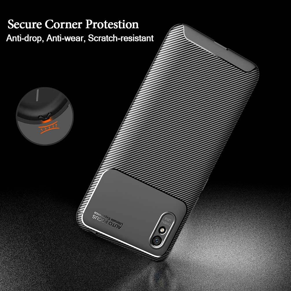 Kryt Xiaomi Redmi 9A / Redmi 9AT case Armored Shockproof Carbon Fiber blue