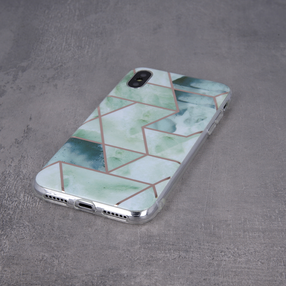 Kryt Samsung Galaxy A22 5G Silicone Geometric Marmur zelený