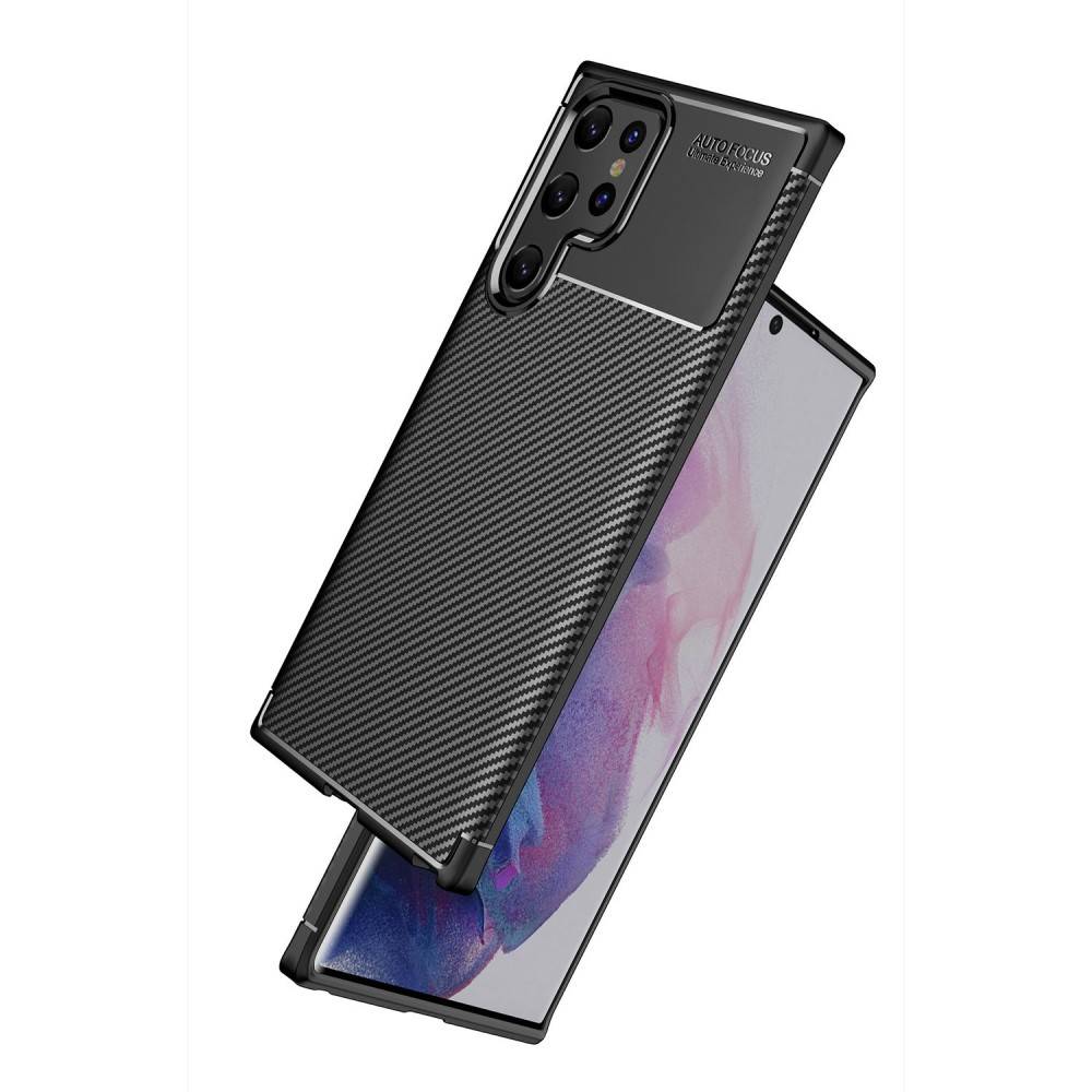 Kryt Samsung Galaxy S22 Ultra Armored Carbon Fiber černý