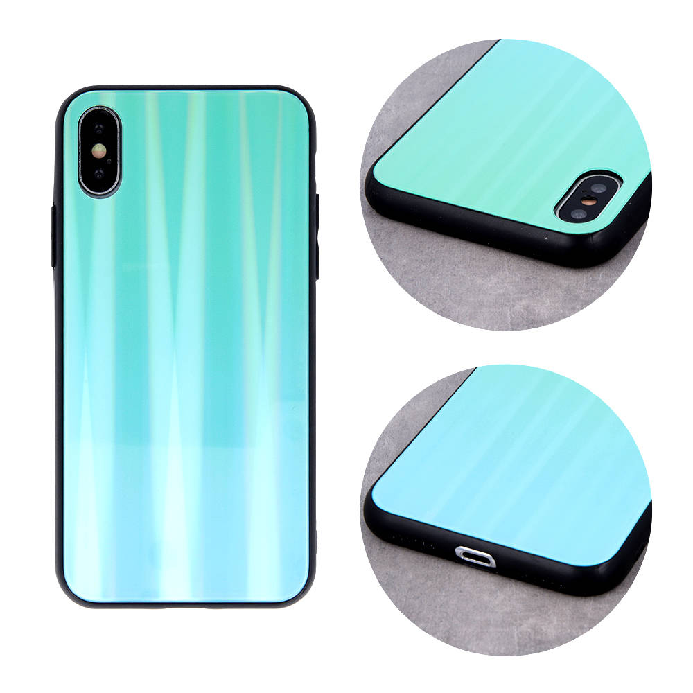 Pouzdro Samsung Galaxy A12 Glass Case Rainbow mint
