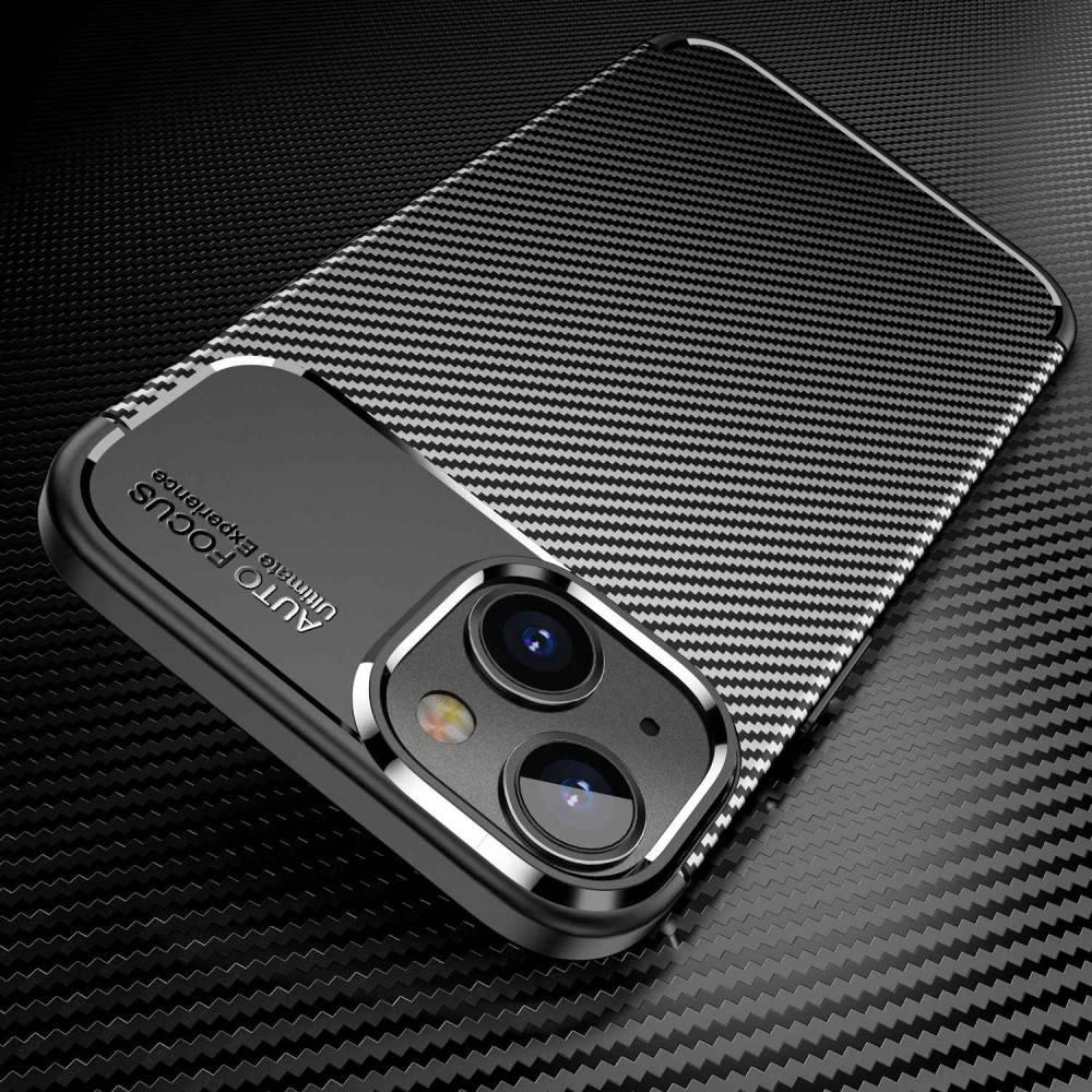 Kryt iPhone 14 Armored Shockproof Carbon Fiber černý