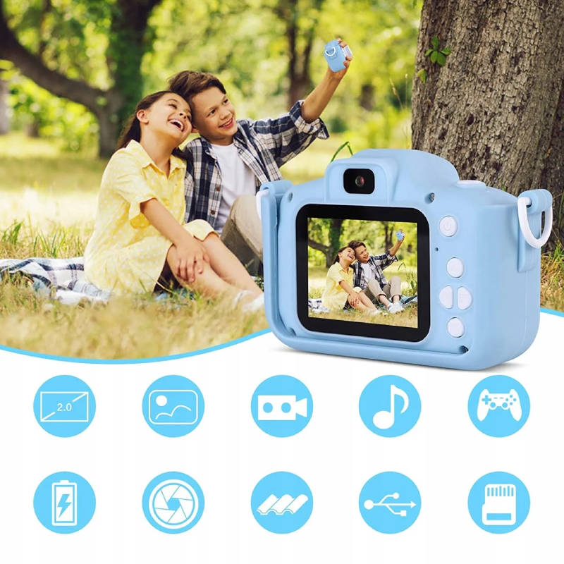 Dětský digitální fotoaparát FullHD X5 jednorožec, modrý