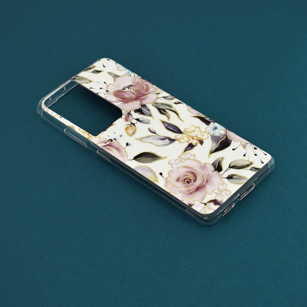 Kryt Samsung Galaxy S21 Ultra Techsuit - Marble Series - Chloe White