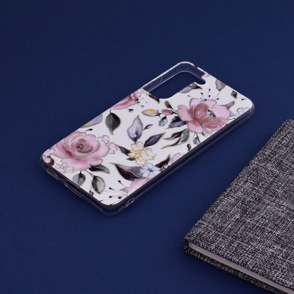 Kryt Samsung Galaxy S21 FE Techsuit - Marble Series - Chloe White