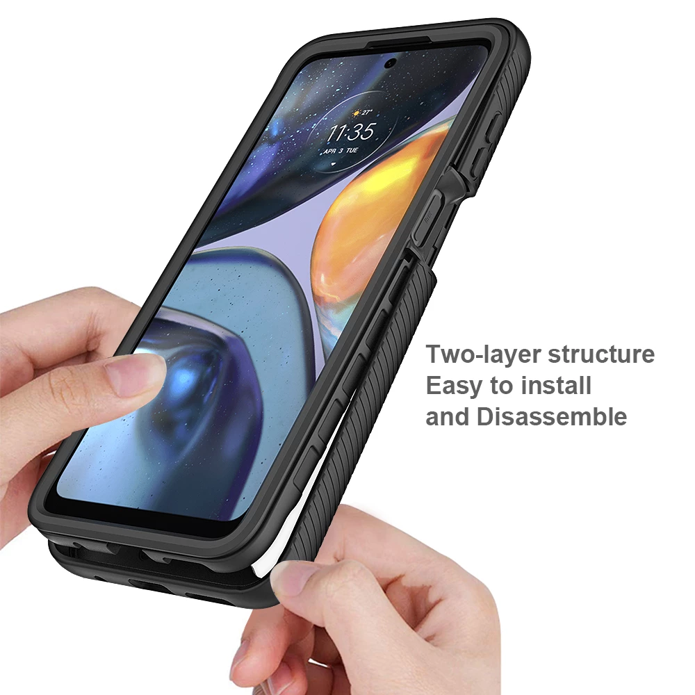 Pouzdro Motorola Moto G22 Techsuit - Defense360 Pro + ochrana obrazovky, černé