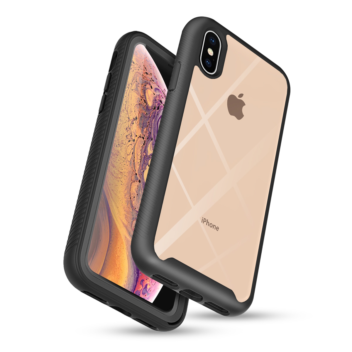 Pouzdro iPhone XS Max  Techsuit - Defense360 Pro + ochrana obrazovky, černé