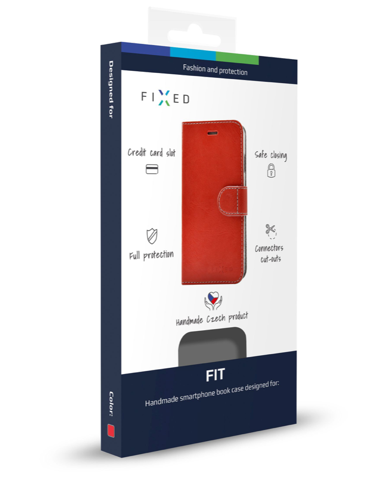 Pouzdro flip Apple iPhone 11 Pro, Fixed Fit, červené