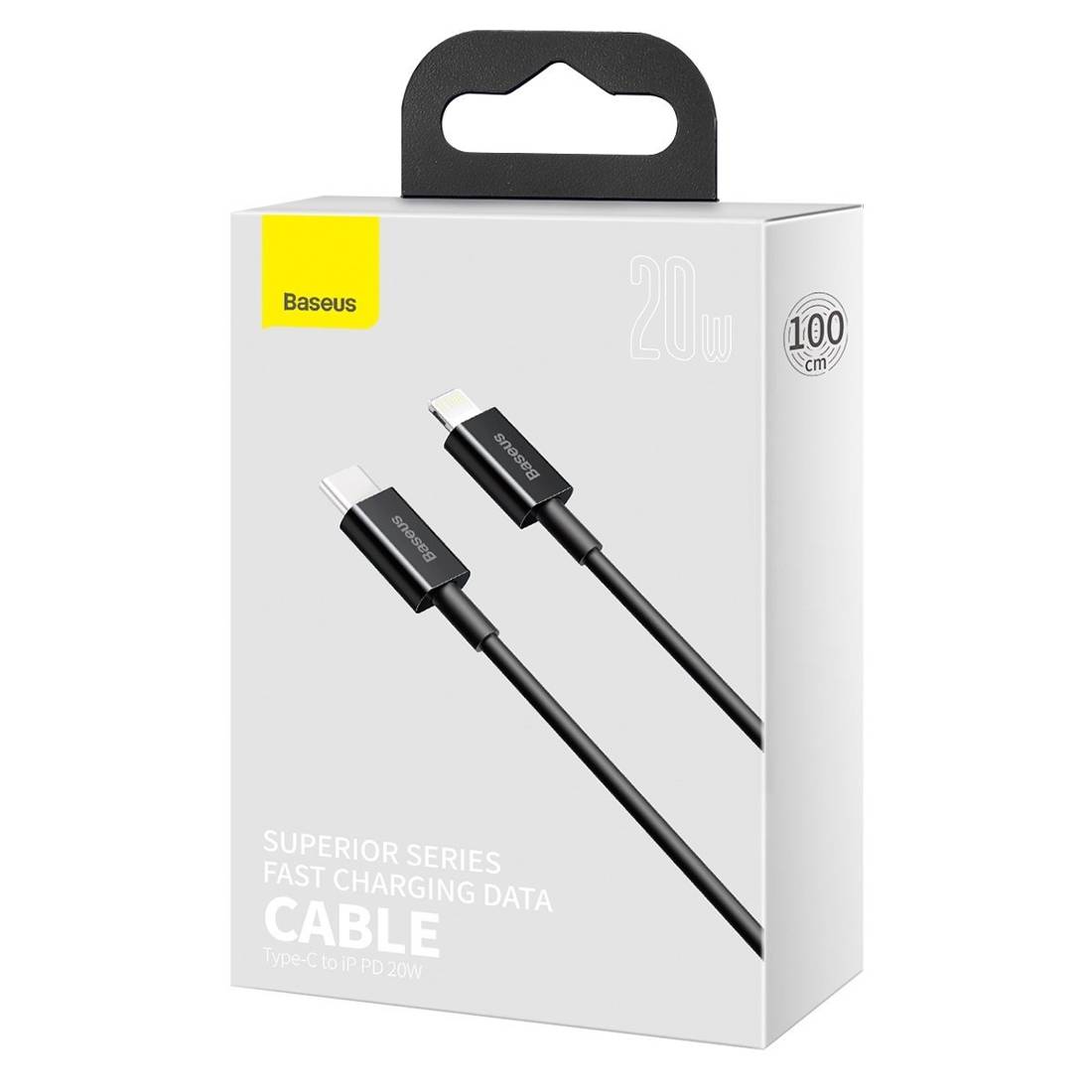 Datový kabel Baseus Superior Series USB-C / Lightning, 20W, PD, 1m černý
