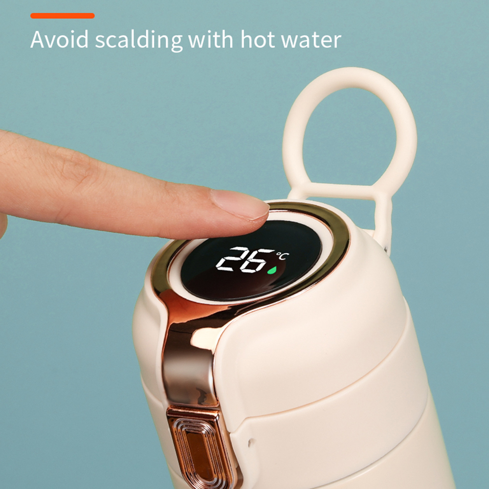 Termoska Techsuit (THM1) - digitální displej pro indikaci teploty, nerezová ocel, 400ml - růžová