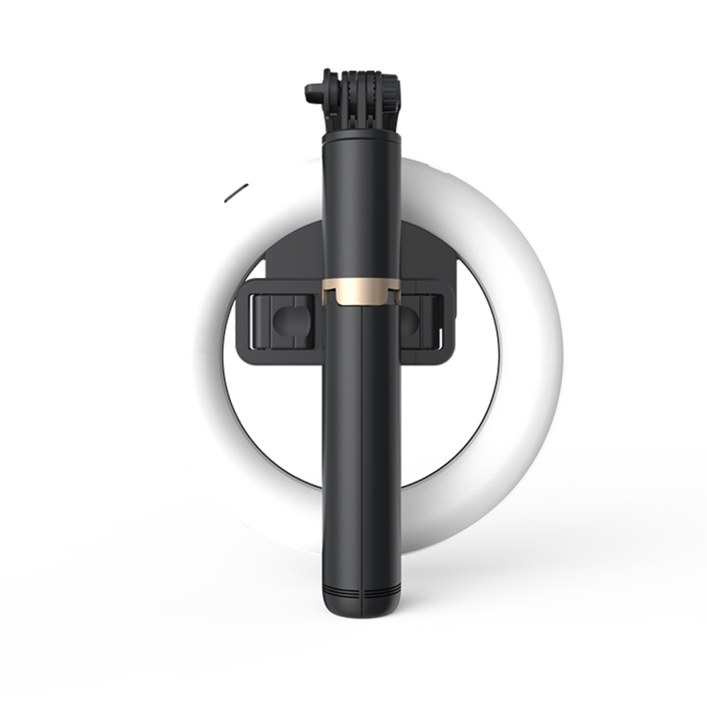 Selfie tyč Tripod Techsuit Q07 Stabilní stativ se selfie prstencovým světlem, dálkovým ovládáním Bluetooth, 80 cm – černý