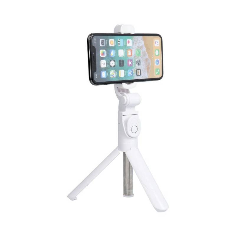 Selfie tyč Tripod SSTR-12 bluetooth stativ na dálkové ovládání, bílá