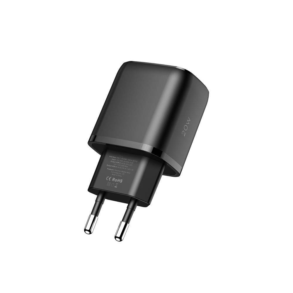 Nabíječka do sítě 20W USB QC3.0 + USB-C PD Tech-Protect C20W černá