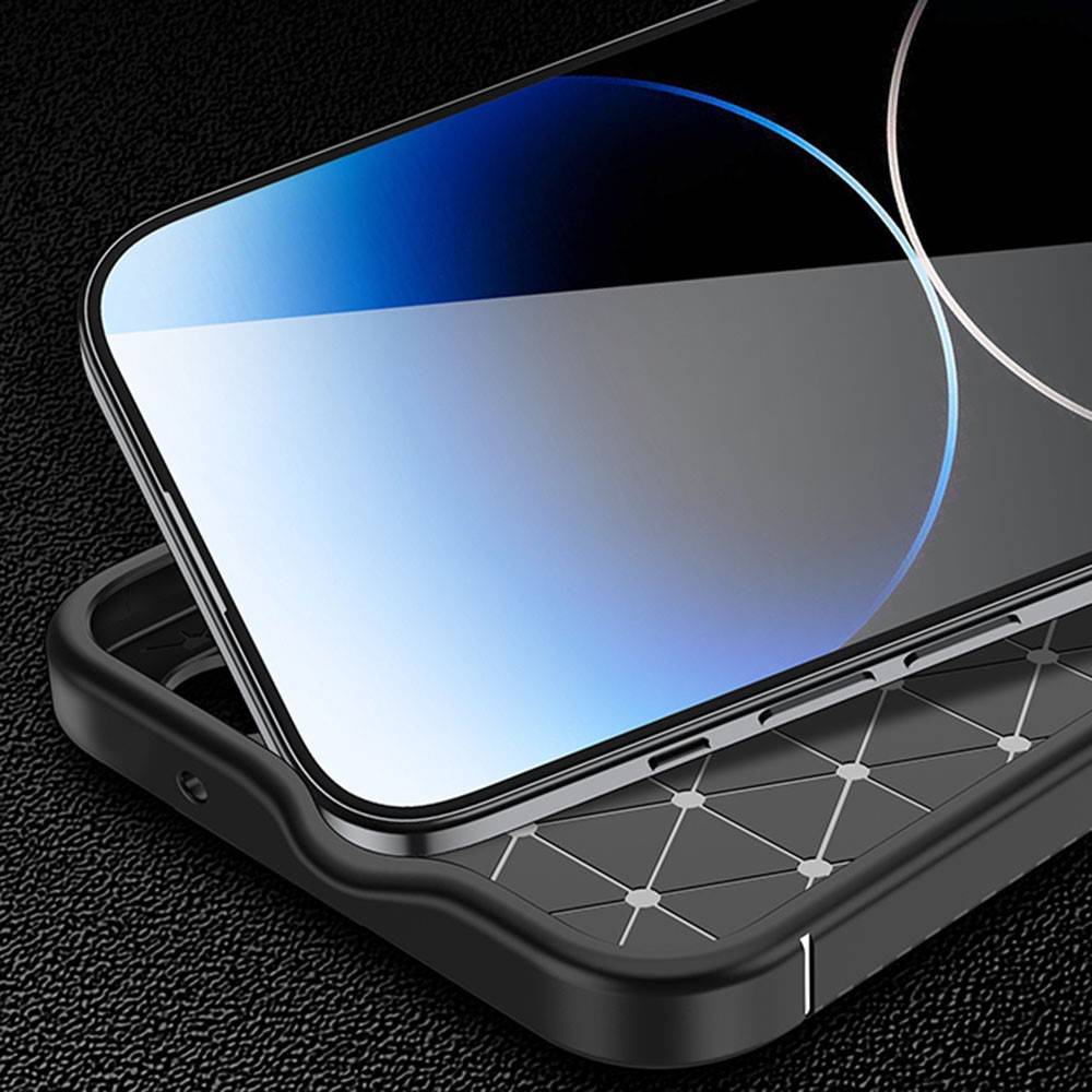 Kryt iPhone 15 Armored Shockproof Carbon Fiber černé