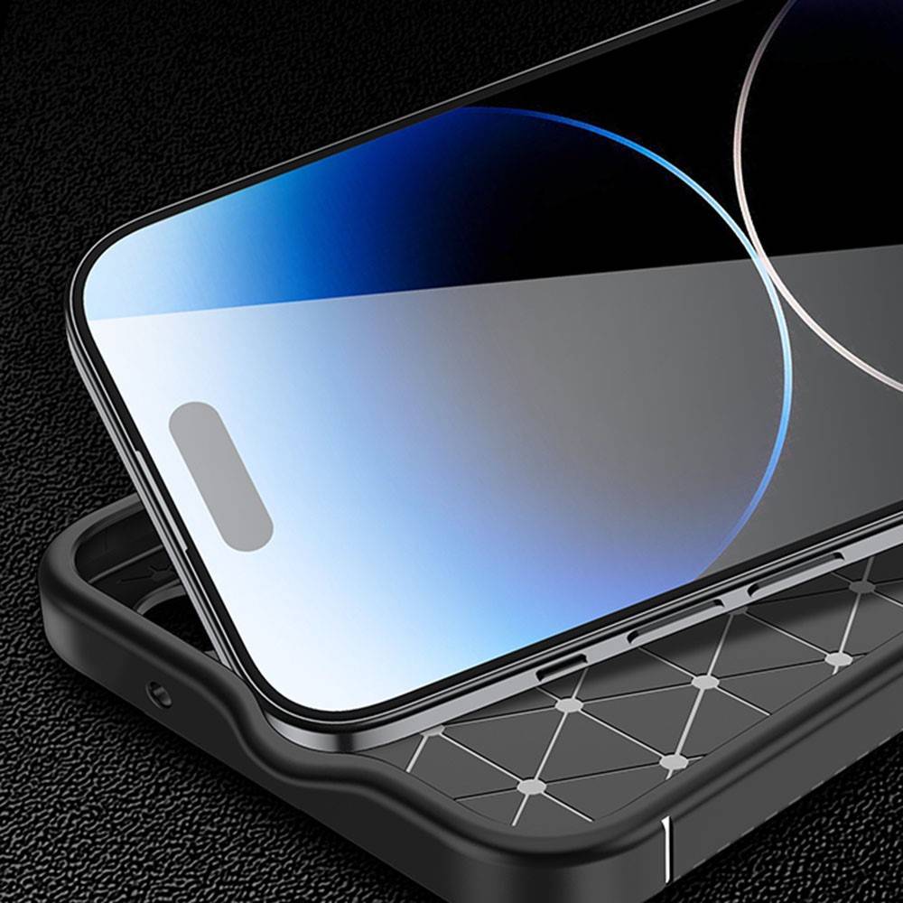 Kryt iPhone 15 Pro Armored Shockproof Carbon Fiber černé