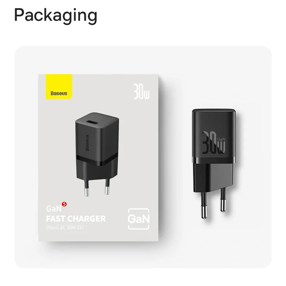 Nabíječka do sítě Baseus GaN5 30 W modrá