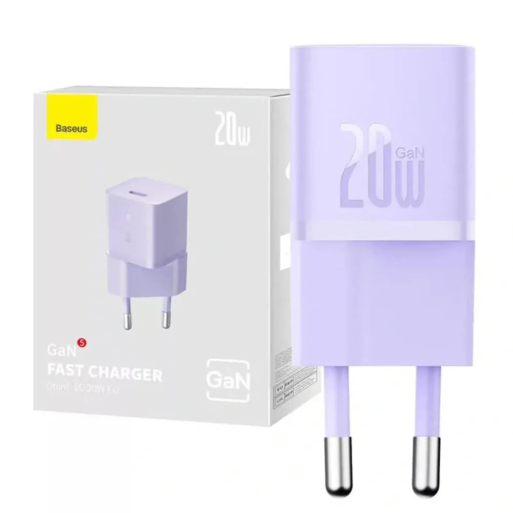 Nabíječka do sítě Baseus GaN5 20 W fialová