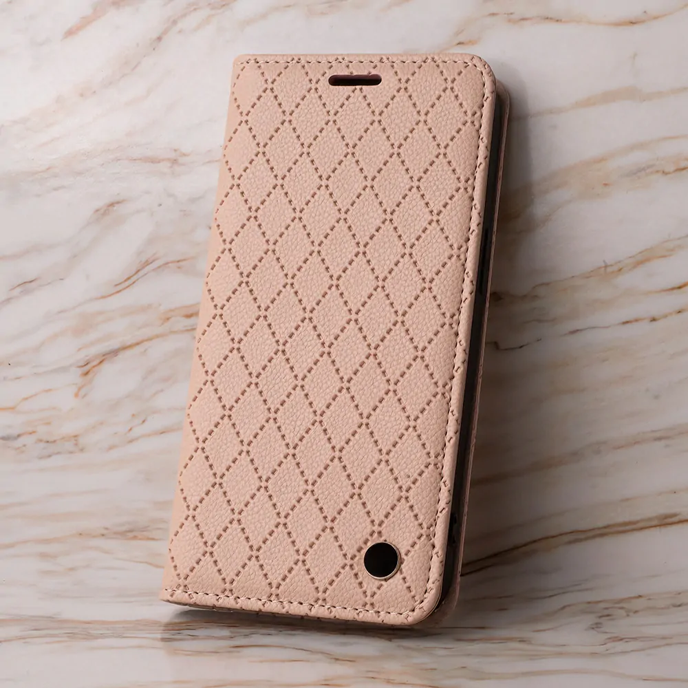 Pouzdro flip Smart Caro pro Xiaomi Redmi 12 4G / 12 5G béžové