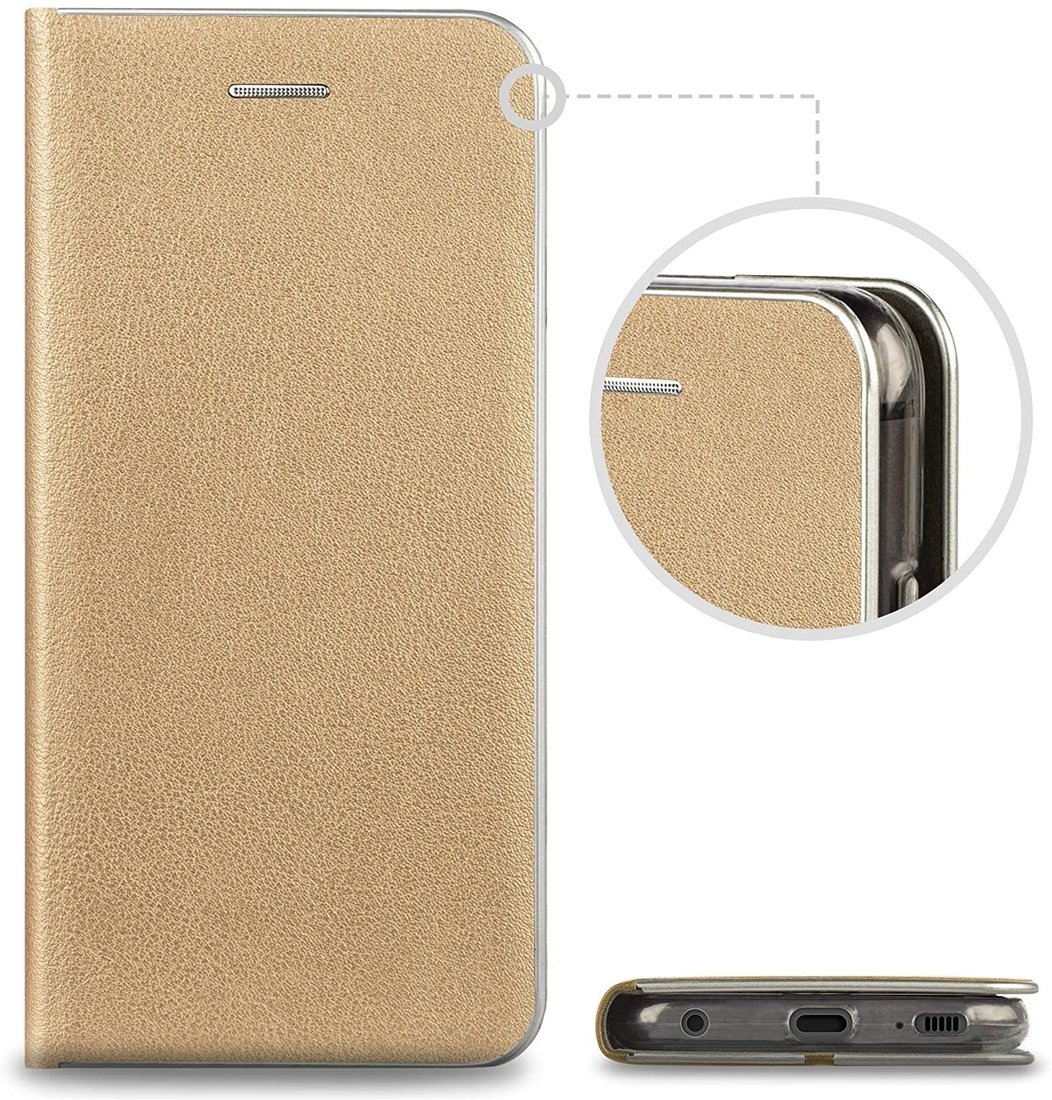 Pouzdro HUAWEI P40 Lite s flipem, umělá kůže Venus zlaté