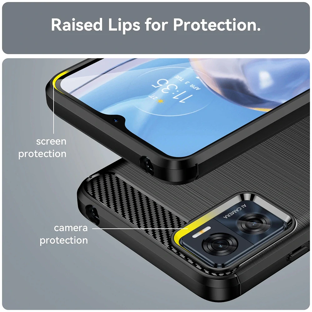 Kryt Motorola Moto E22 / E22i Armored Carbon modrý